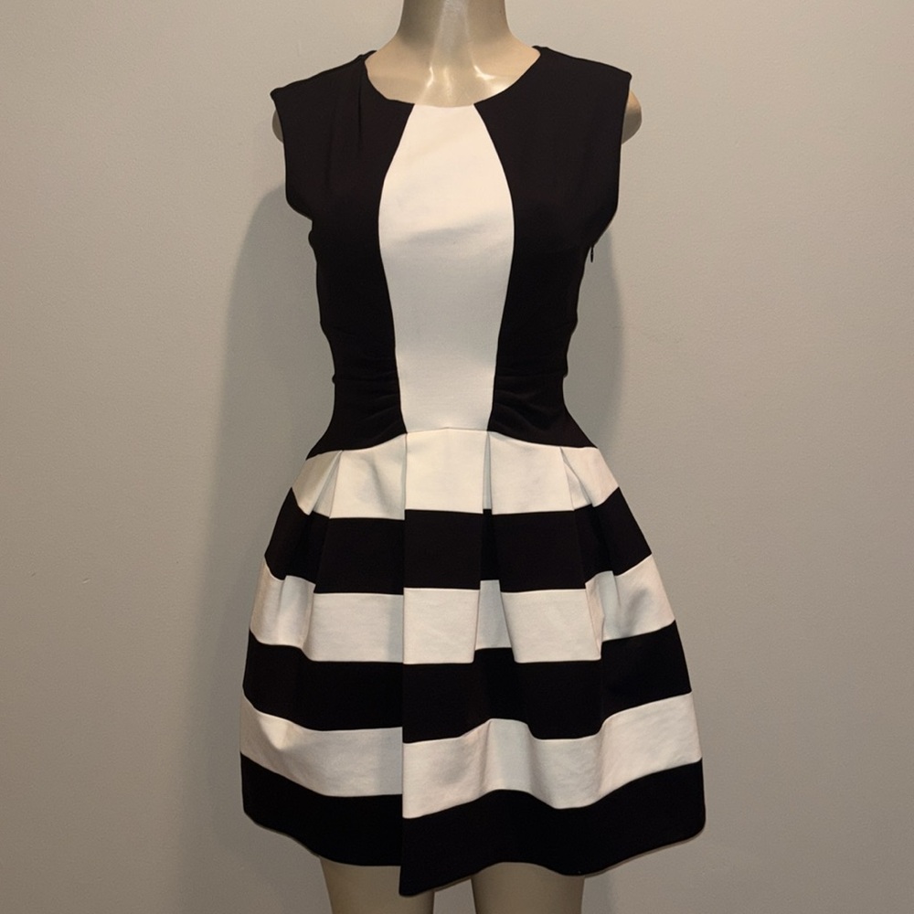 Anthropologie Strata Dress Ponte Fit & Flare By Eva Franco Size 2 - Picture 5 of 8